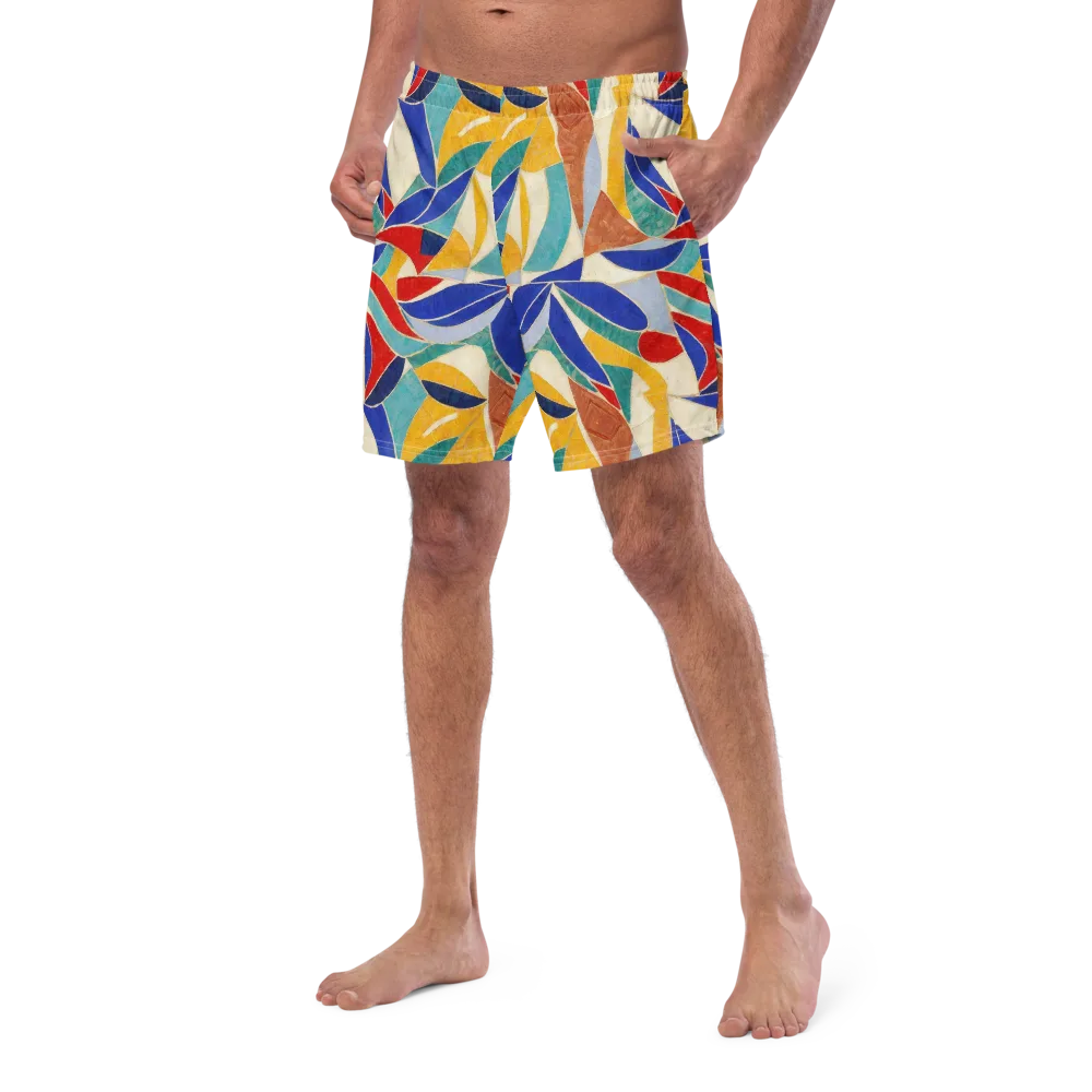 Mosaic Riptide on Swim Trunks — Left Front