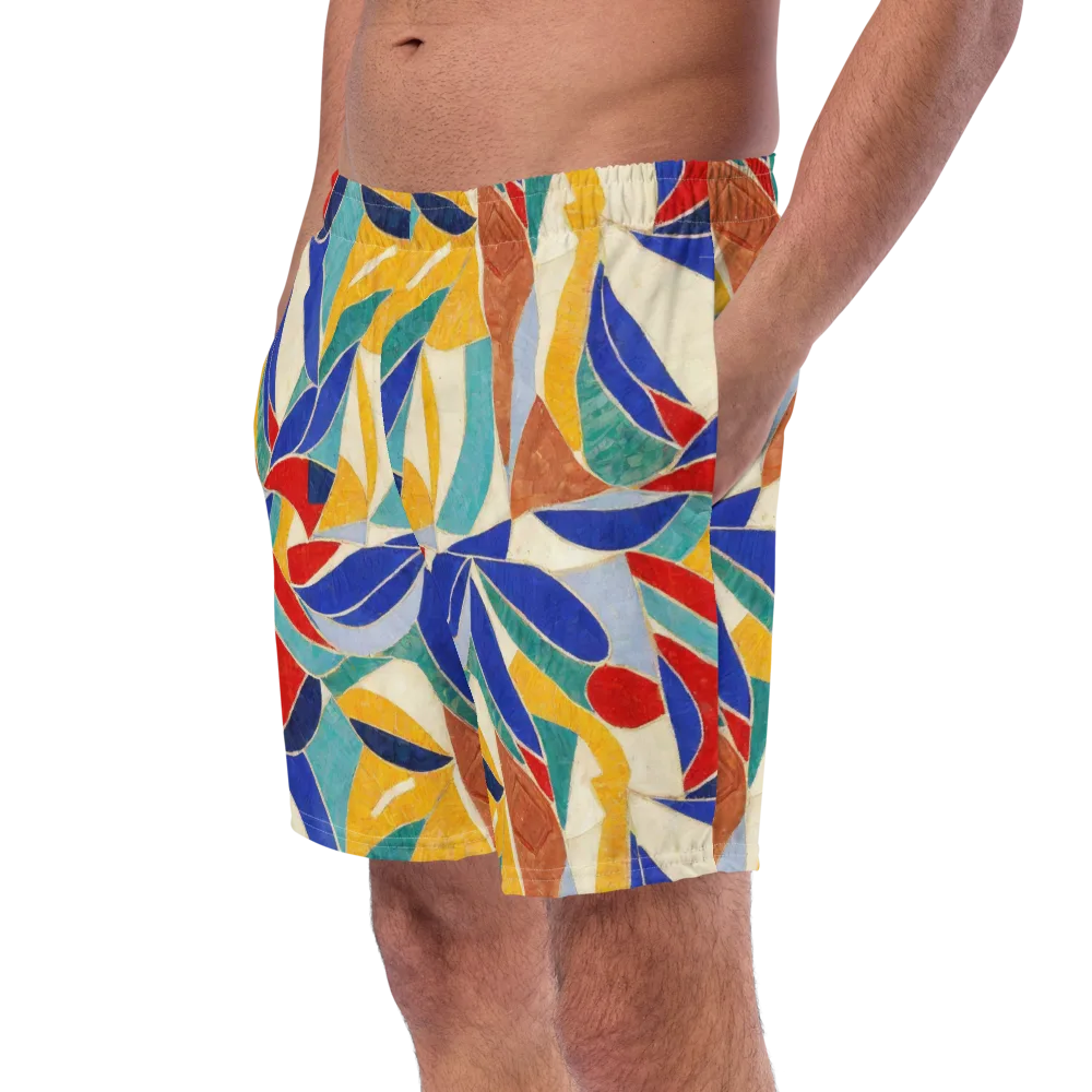 Mosaic Riptide on Swim Trunks — Left Front