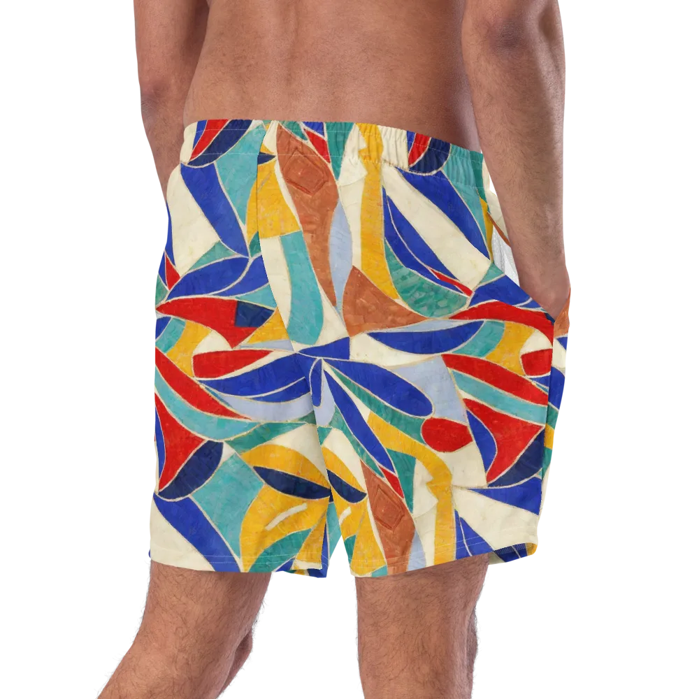 Mosaic Riptide on Swim Trunks — Right Back
