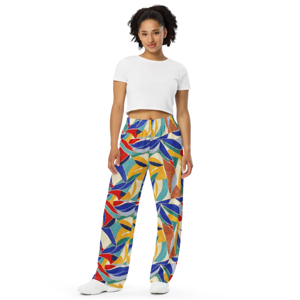 Mosaic Riptide on Wide-Leg Pants — Front