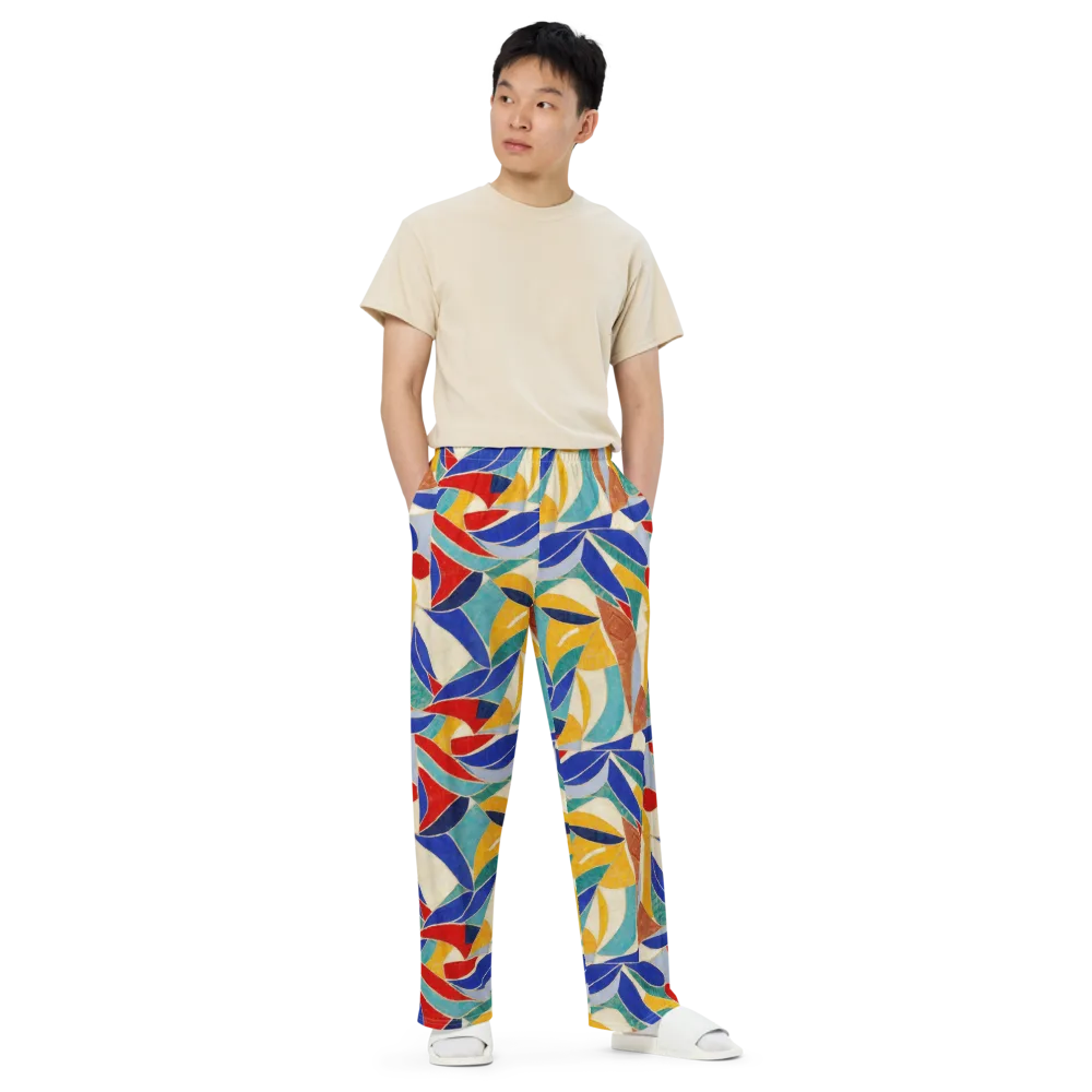Mosaic Riptide on Wide-Leg Pants — Front