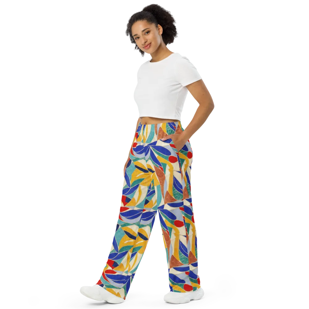 Mosaic Riptide on Wide-Leg Pants — Left Front