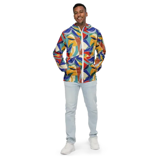 Mosaic Riptide on a Men's Windbreaker