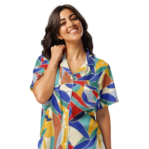 Mosaic Riptide on a Women's Short Sleeve Pajama Top