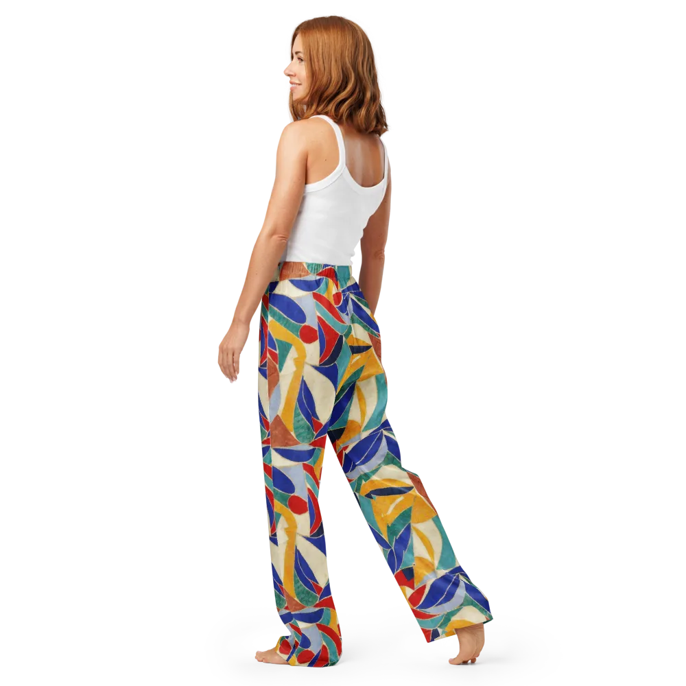 Mosaic Riptide on Women's Pajama Pants — Back