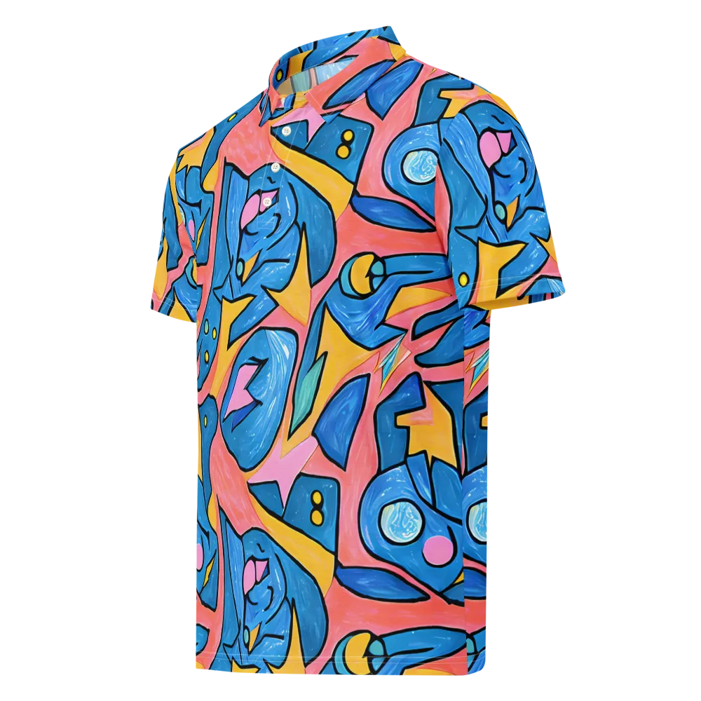 Pop Tide on Men's Slim Fit Polo Shirt — Left Front
