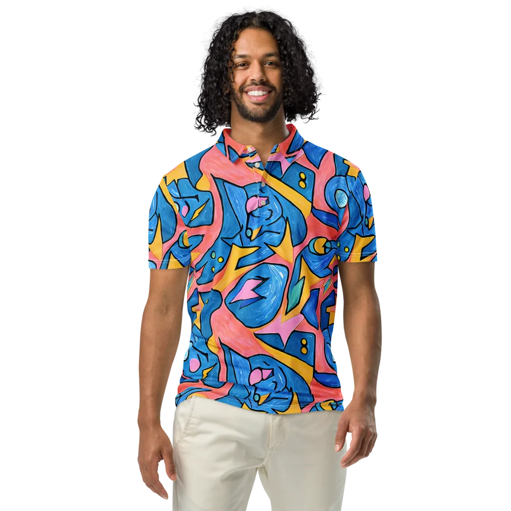 Pop Tide on Men's Slim Fit Polo Shirt — Front