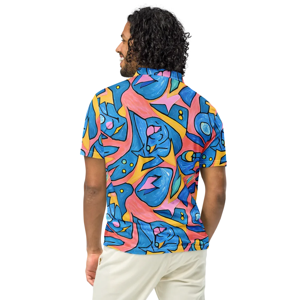 Pop Tide on Men's Slim Fit Polo Shirt — Back