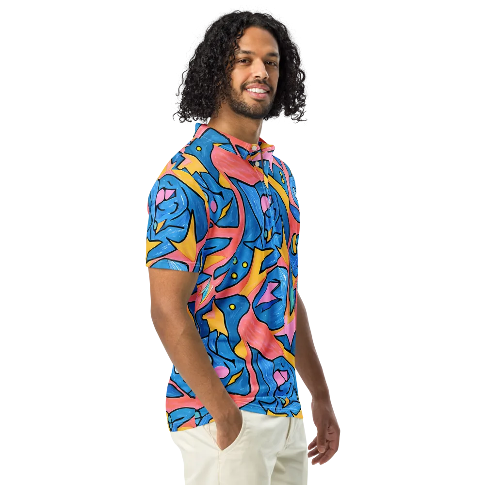 Pop Tide on Men's Slim Fit Polo Shirt — Right Front