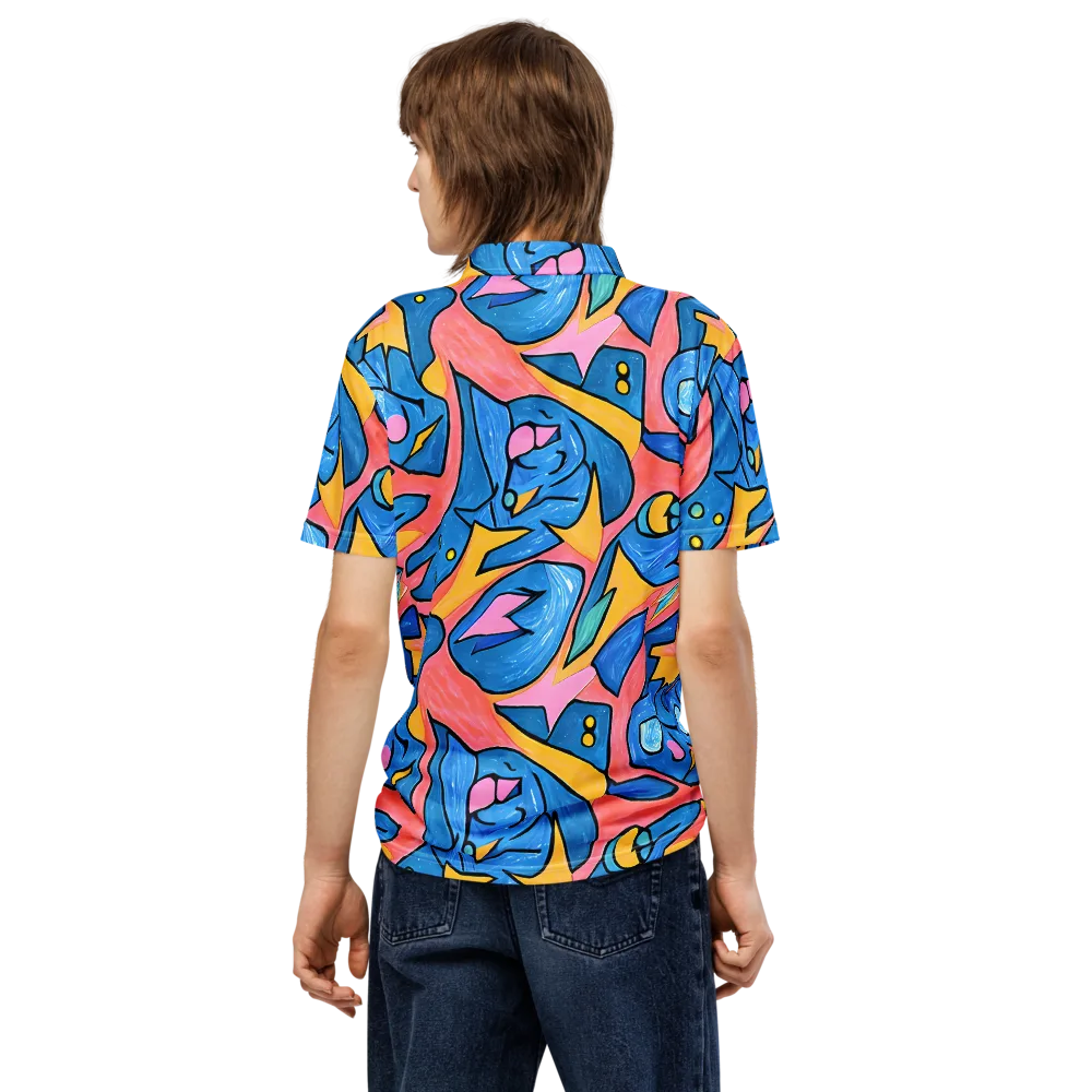 Pop Tide on Men's Slim Fit Polo Shirt — Back