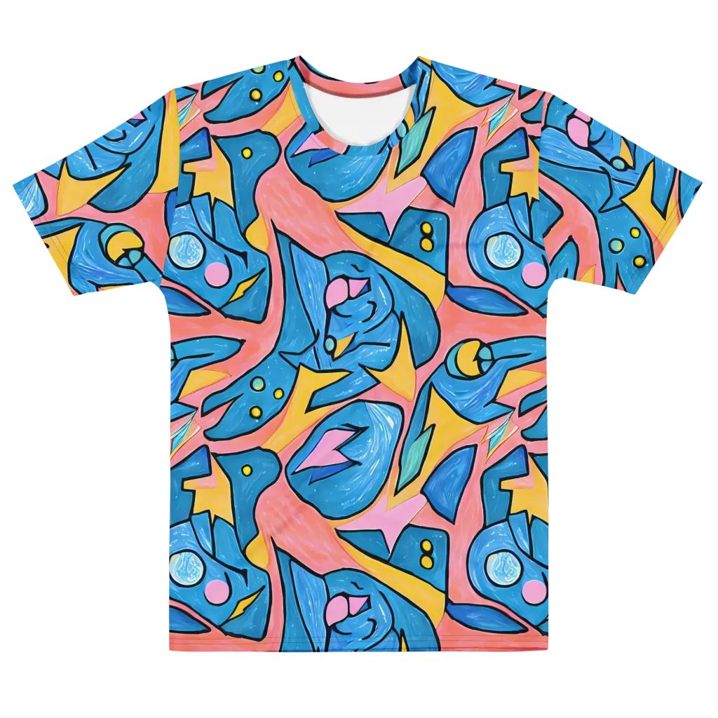 Pop Tide on Men's Cotton Crew Neck T-Shirt — Front