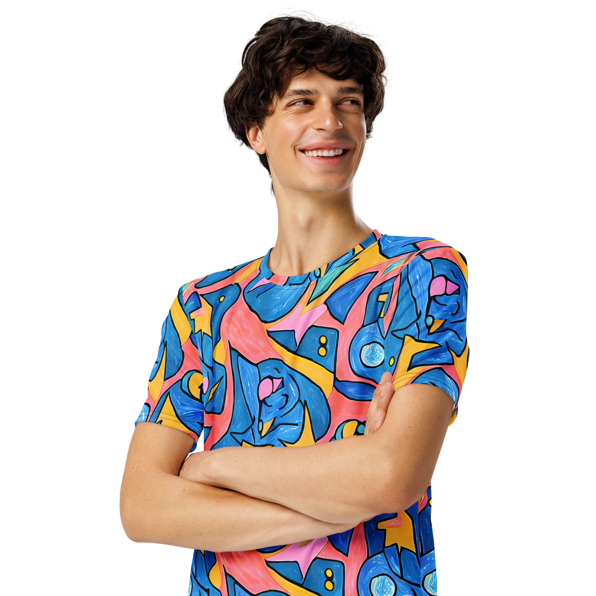 Pop Tide on Men's Crew Neck T-Shirt — Left Front