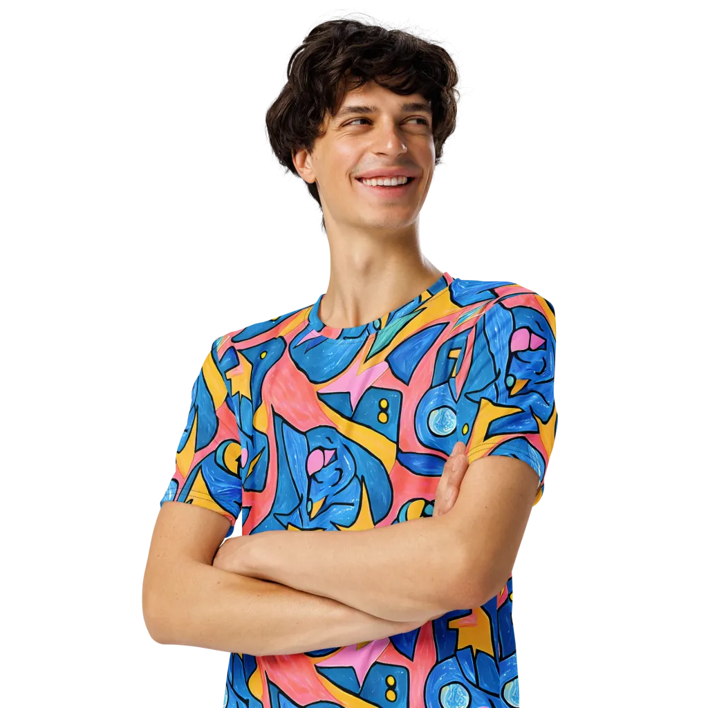 Pop Tide on Men's Crew Neck T-Shirt — Left Front