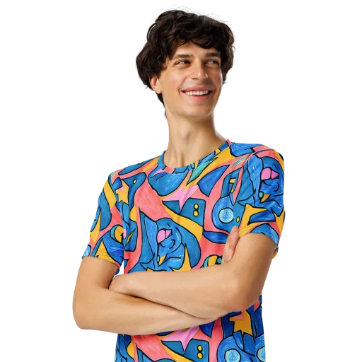 Pop Tide on a Men's Crew Neck T-Shirt