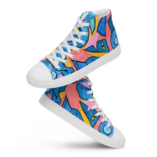 Pop Tide on a Men's High Top Canvas Shoes