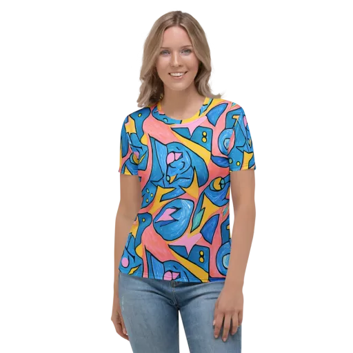 Pop Tide on a Women's Crew Neck T-Shirt