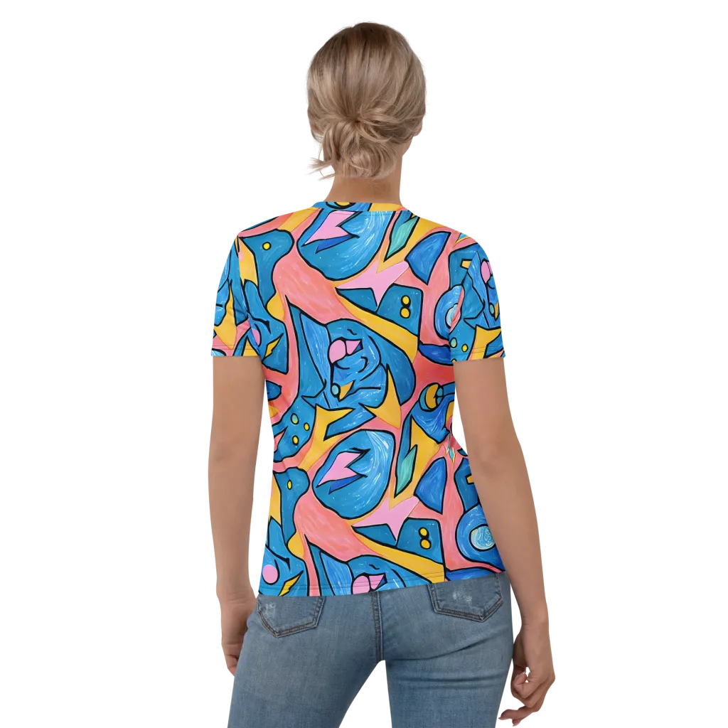 Pop Tide on Women's Crew Neck T-Shirt — Back