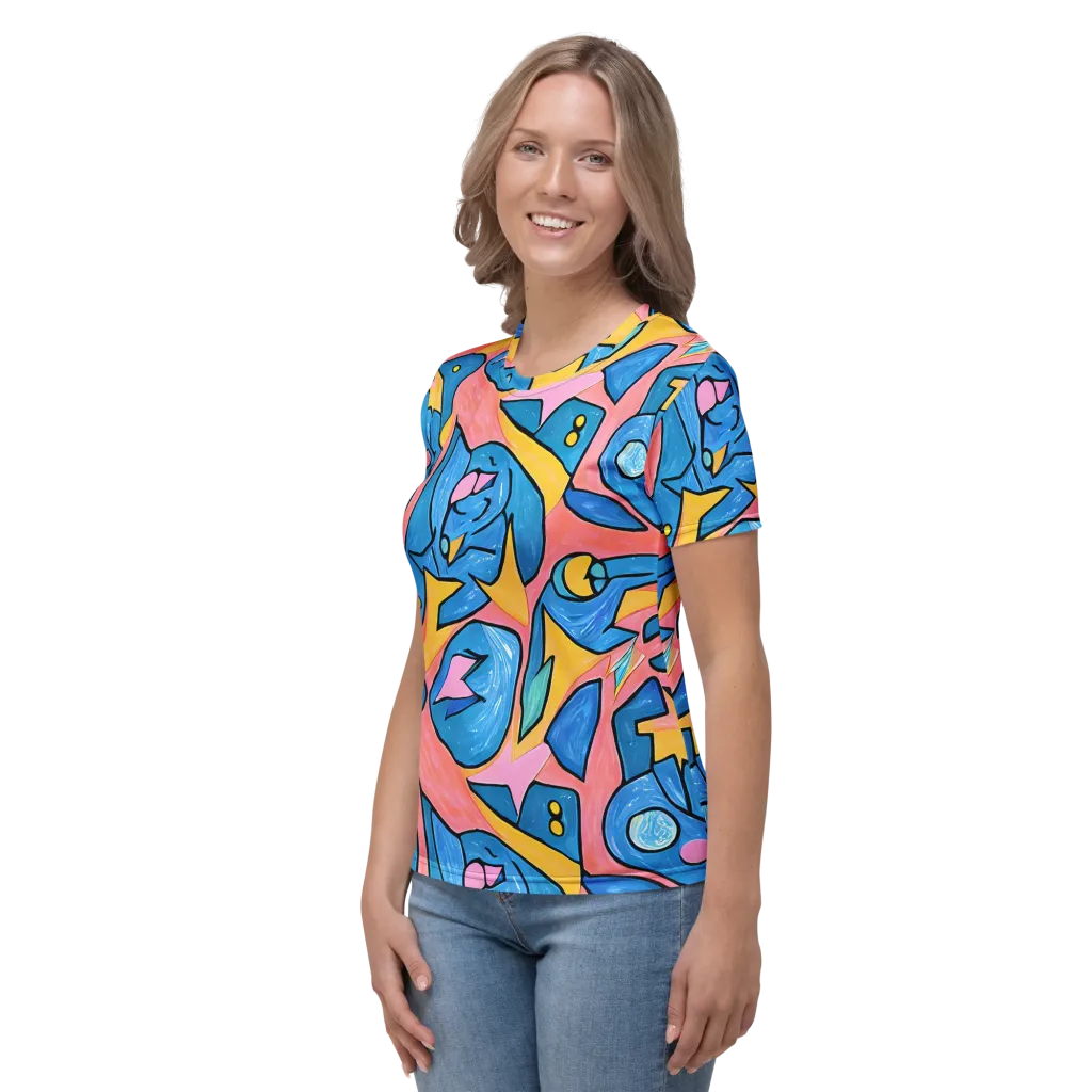 Pop Tide on Women's Crew Neck T-Shirt — Left