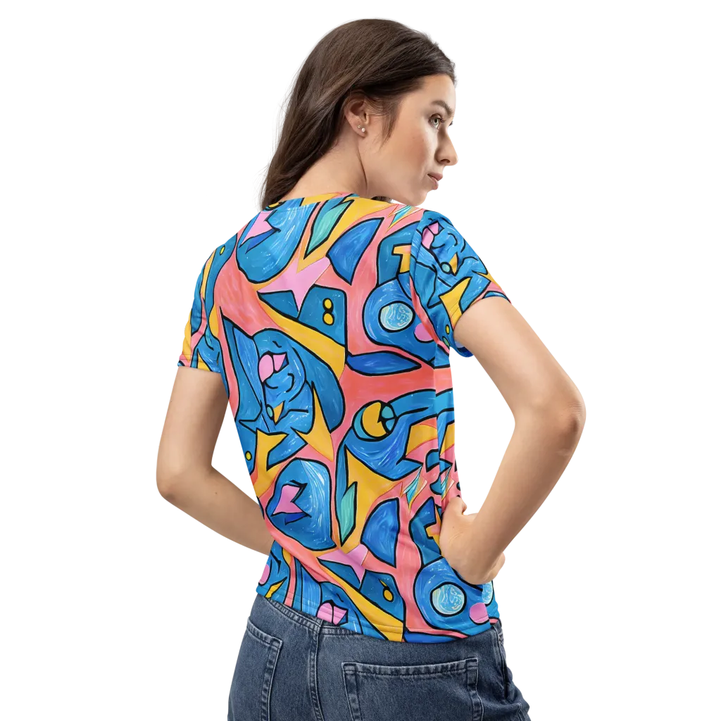 Pop Tide on Women's Crew Neck T-Shirt — Back