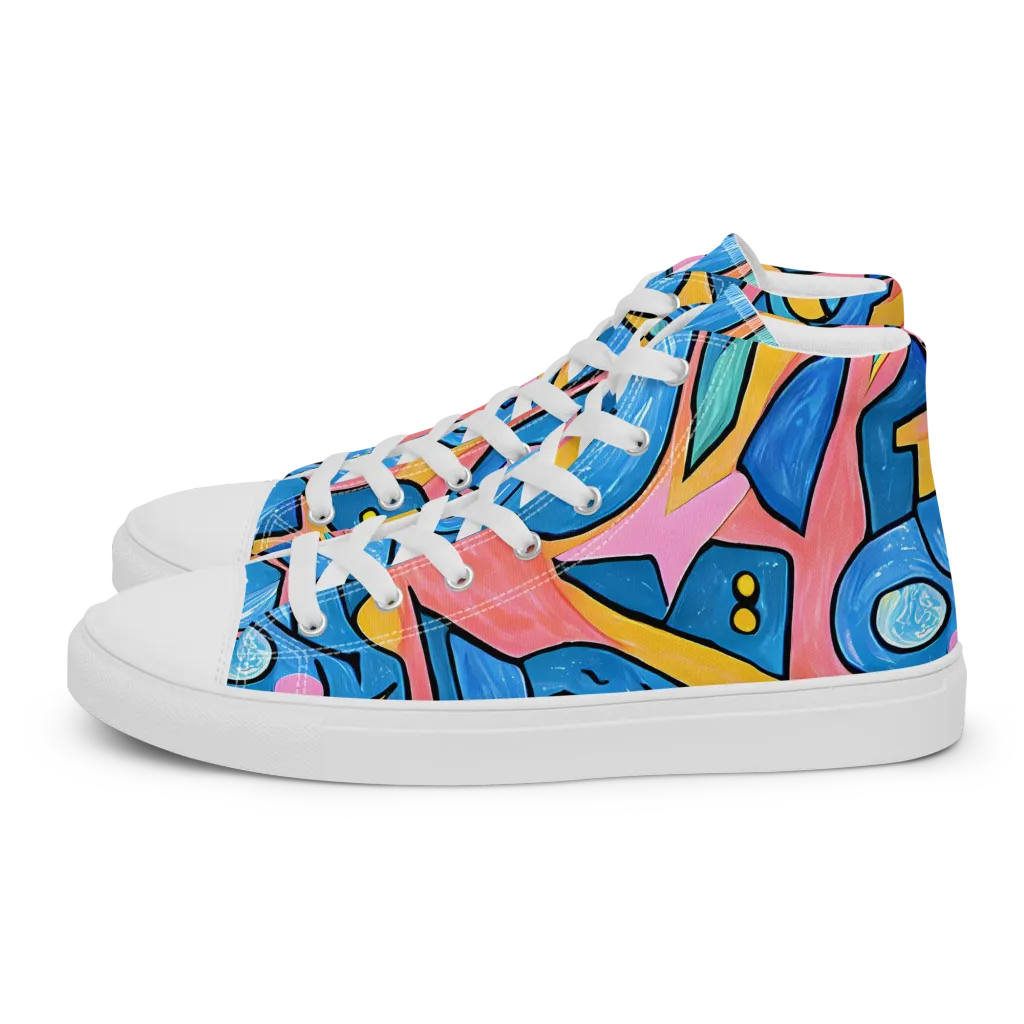 Pop Tide on Women's High Top Canvas Shoes — Left