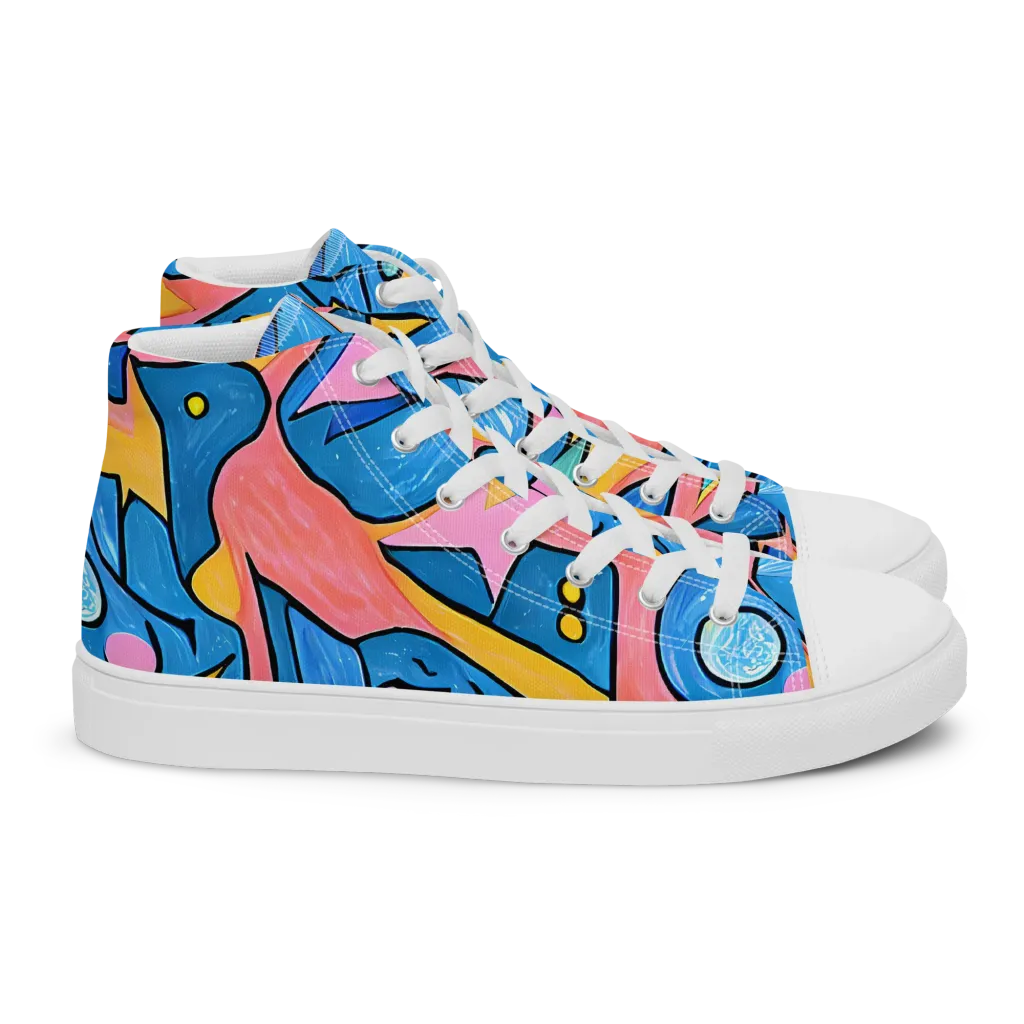 Pop Tide on Women's High Top Canvas Shoes — Right