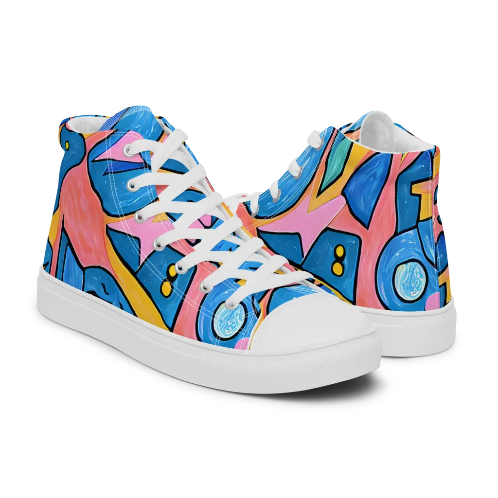 Pop Tide on Women's High Top Canvas Shoes — Right