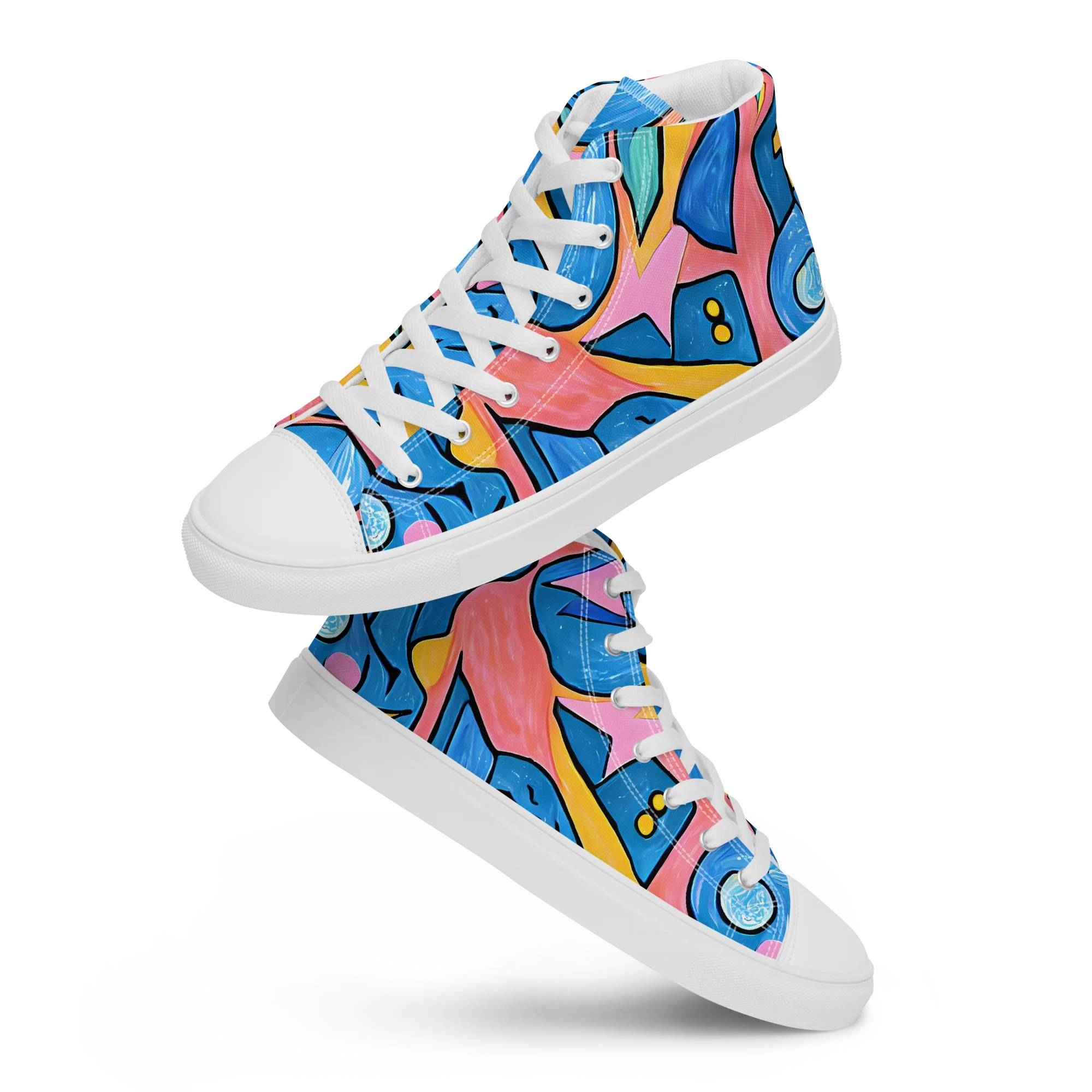Pop Tide on Women's High Top Canvas Shoes — Front