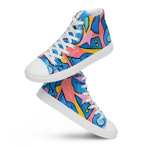 Pop Tide on a Women's High Top Canvas Shoes