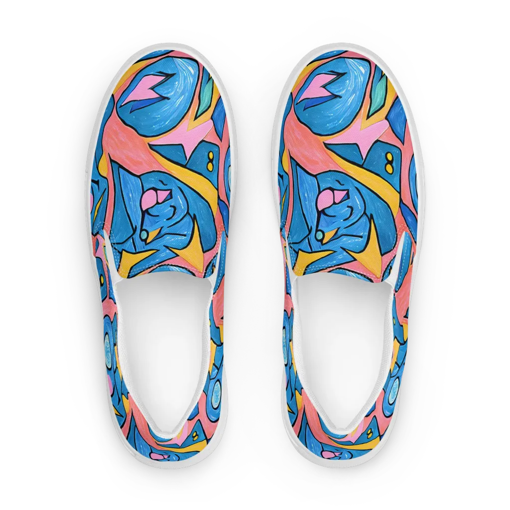 Pop Tide on Men's Slip-On Canvas Shoes — Front