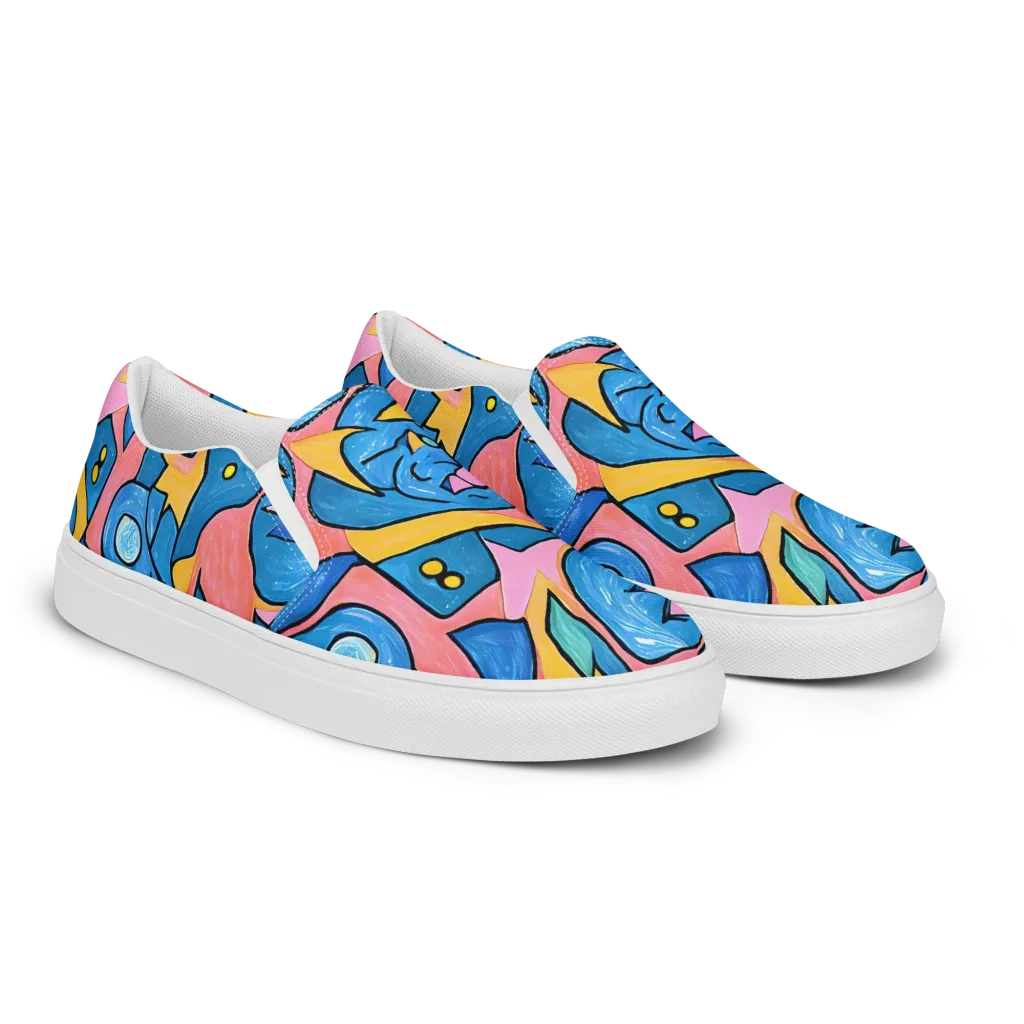 Pop Tide on Men's Slip-On Canvas Shoes — Right Front