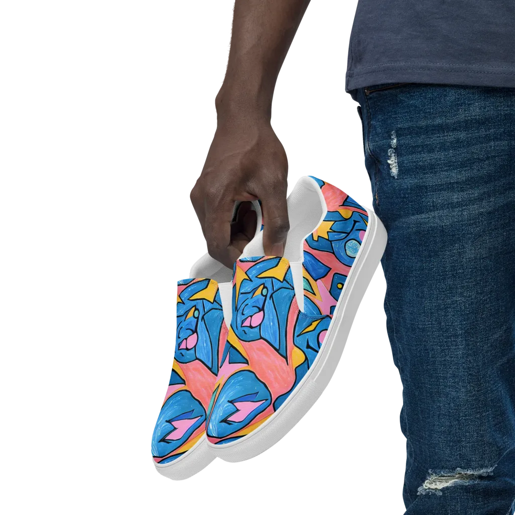 Pop Tide on Men's Slip-On Canvas Shoes — Left Front