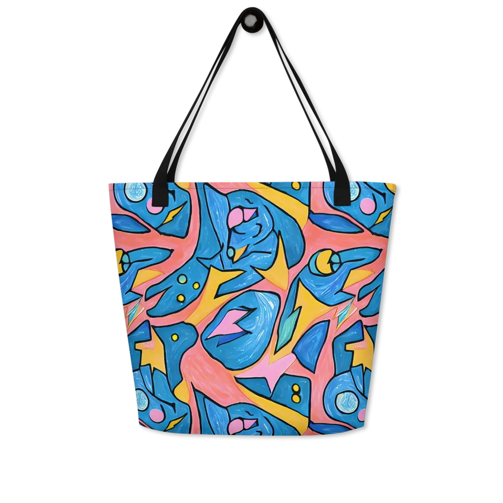 Pop Tide on Large Tote Bag W/ Pocket — Front