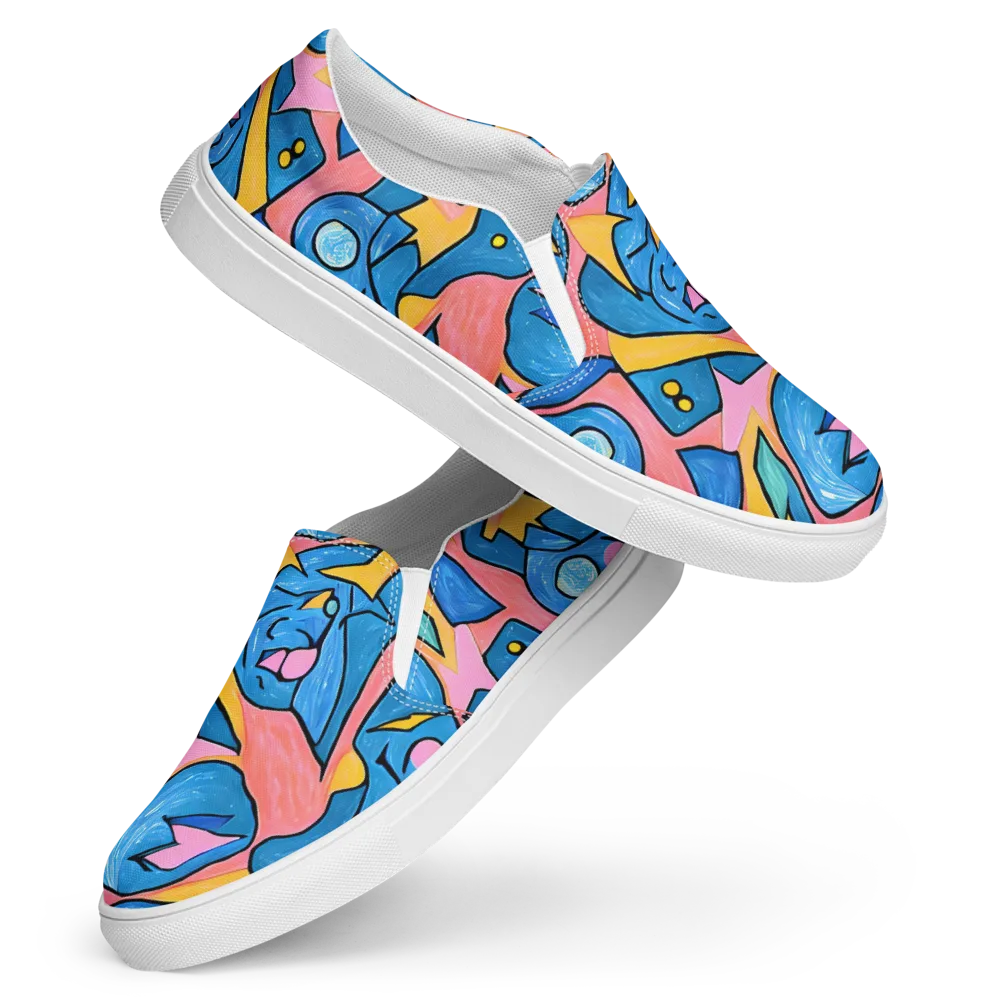 Pop Tide on Women's Slip-On Canvas Shoes — Front