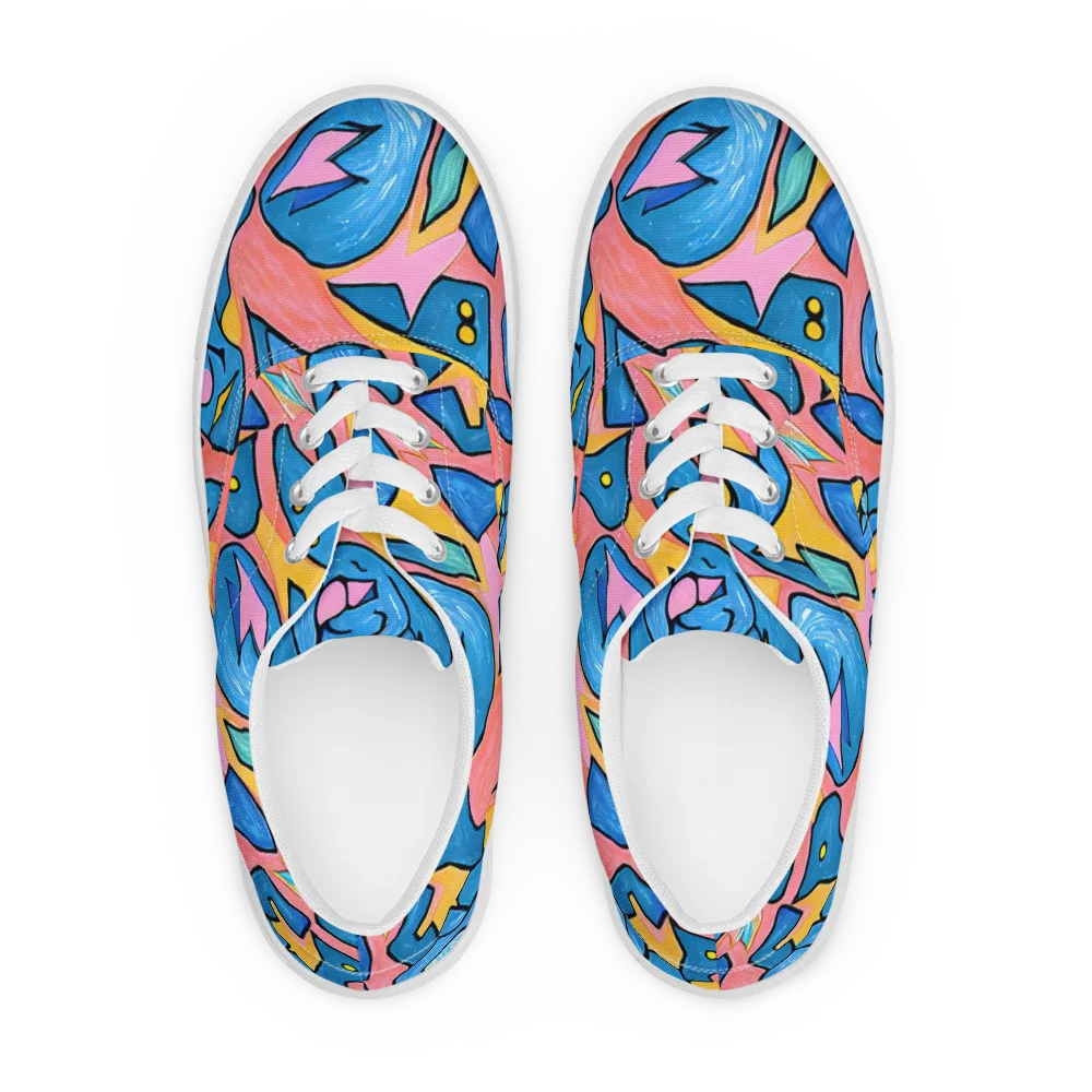 Pop Tide on Men's Lace-Up Canvas Shoes — Front