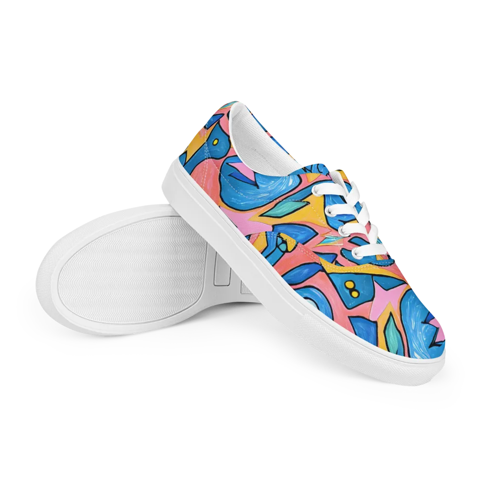 Pop Tide on Men's Lace-Up Canvas Shoes — Right Front