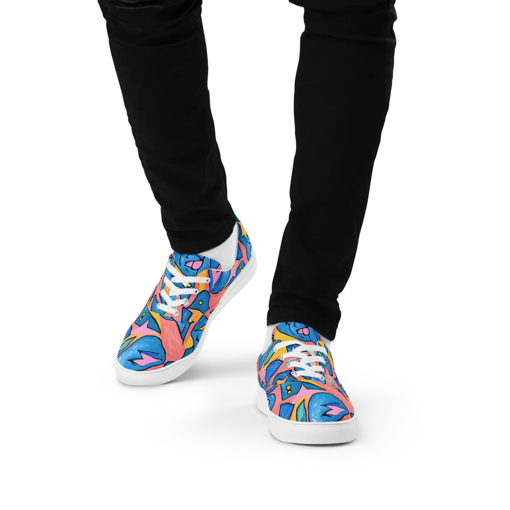 Pop Tide on Men's Lace-Up Canvas Shoes — Front