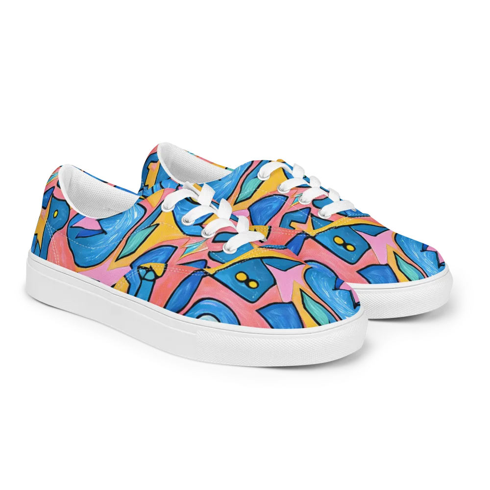 Pop Tide on Men's Lace-Up Canvas Shoes — Right Front