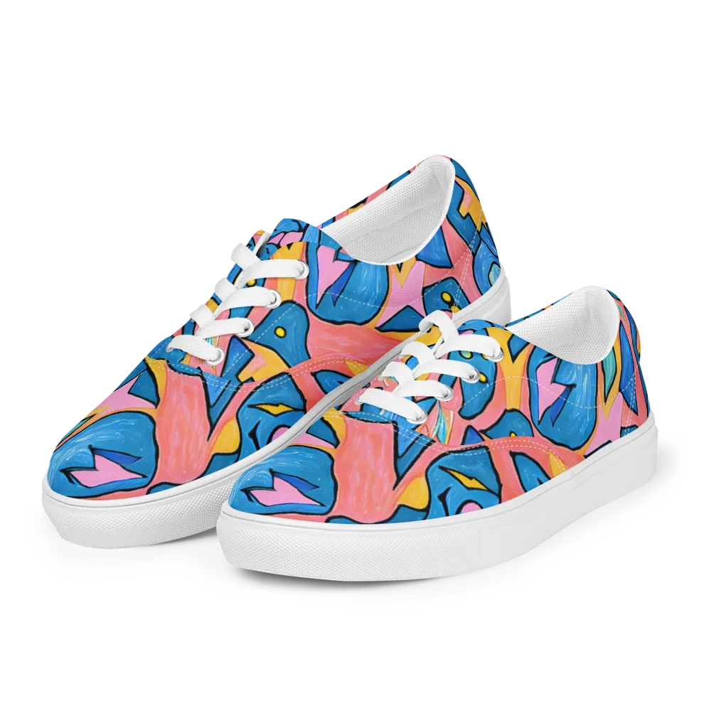 Pop Tide on Men's Lace-Up Canvas Shoes — Left Front