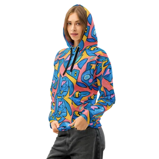Pop Tide on a Cotton Hoodie