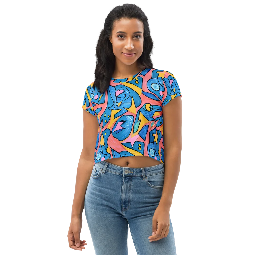 Pop Tide on Crop Tee — Front
