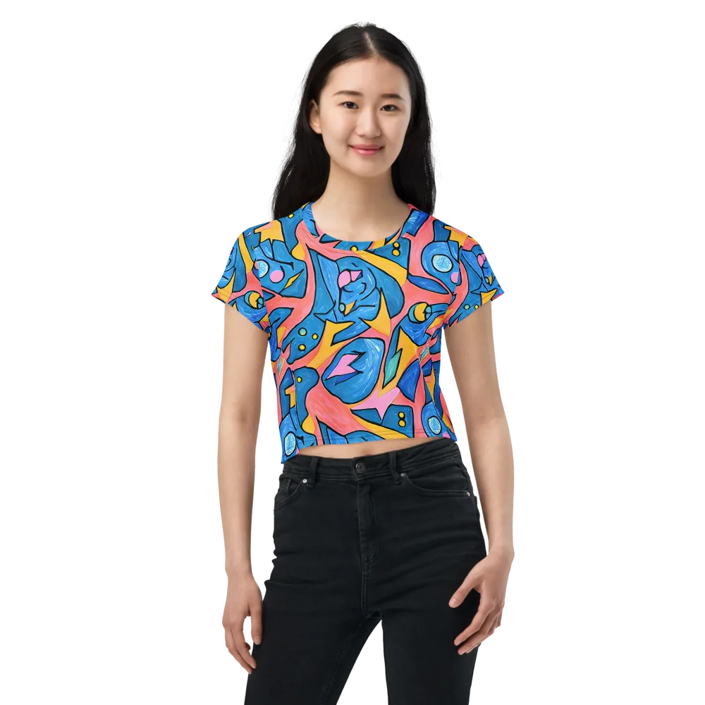 Pop Tide on Crop Tee — Front