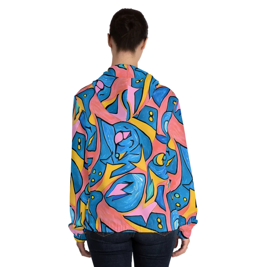 Pop Tide on Women's Full-Zip Hoodie — Back On Person