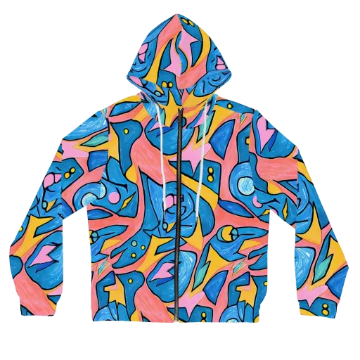 Pop Tide on a Women's Full-Zip Hoodie