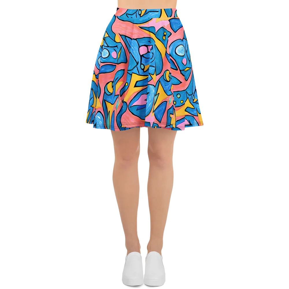 Pop Tide on Skater Skirt — Front