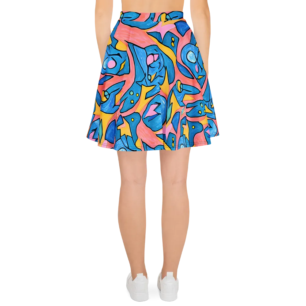 Pop Tide on Skater Skirt — Back