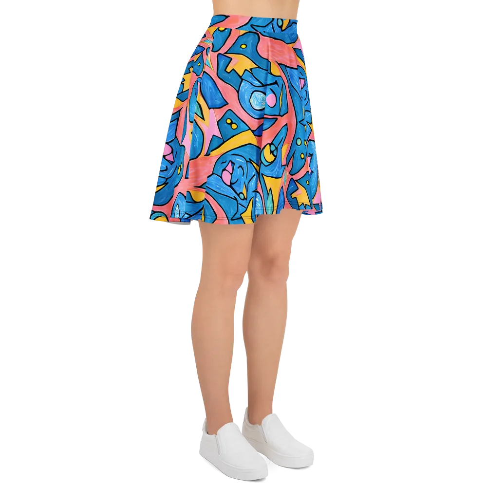 Pop Tide on Skater Skirt — Right