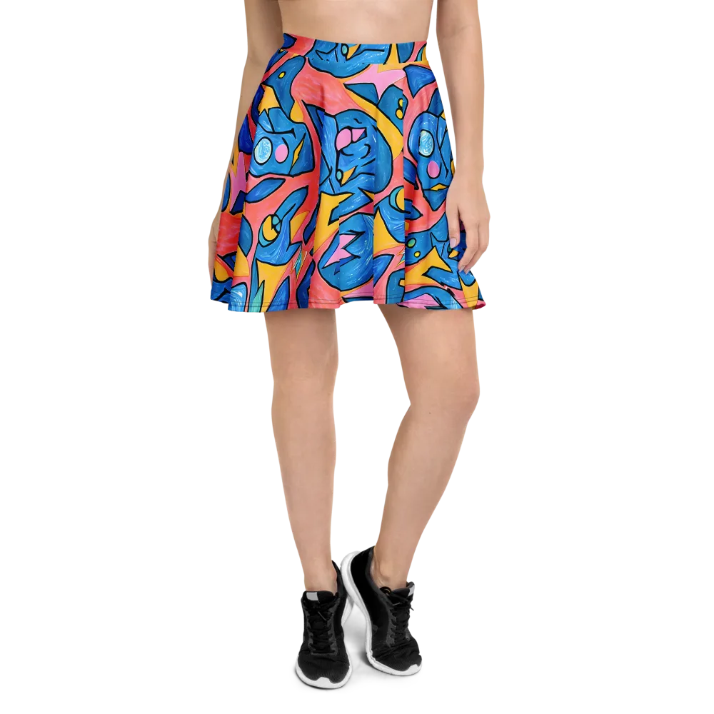 Pop Tide on Skater Skirt — Front