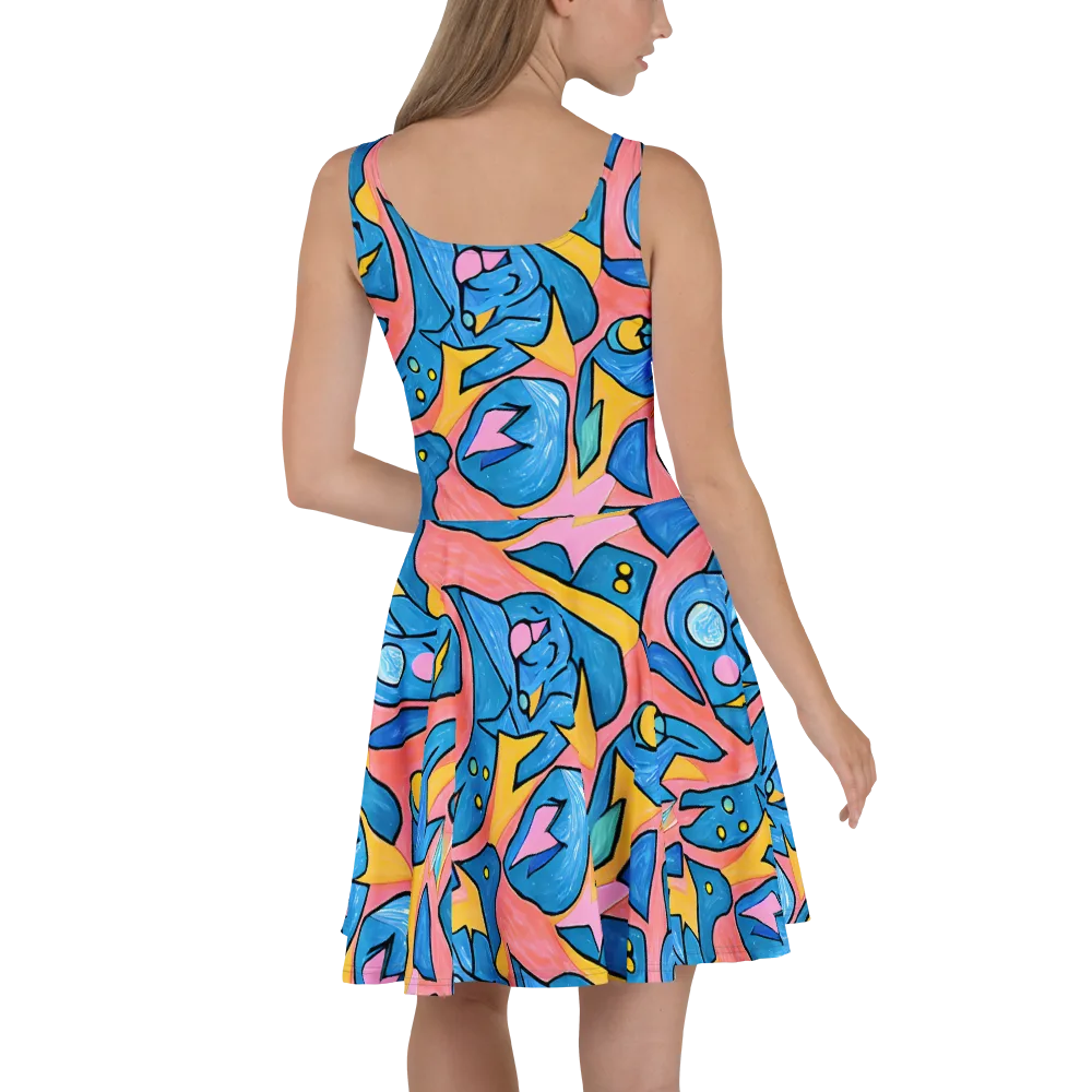 Pop Tide on Skater Dress — Back