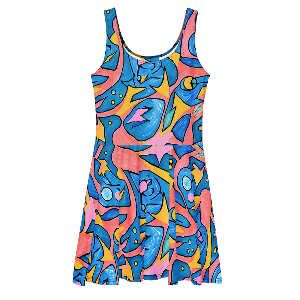 Pop Tide on Skater Dress — Front