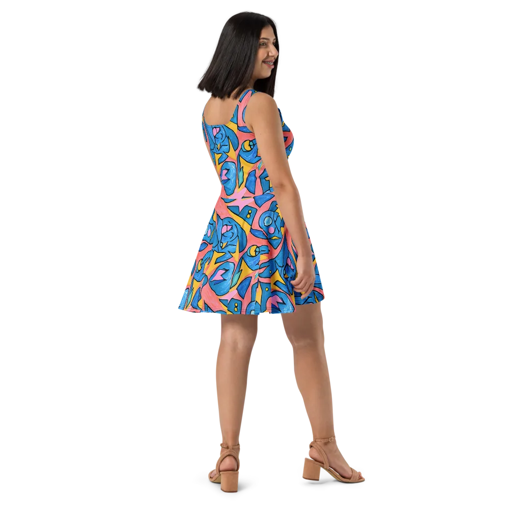 Pop Tide on Skater Dress — Right